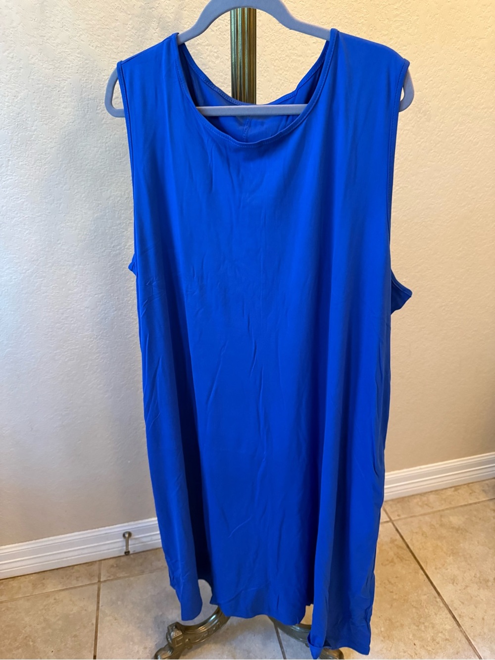 Women’s Sleeveless Dress or Cover Up, Electric Blue